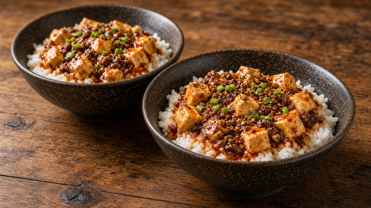 兩碗麻婆豆腐蓋飯