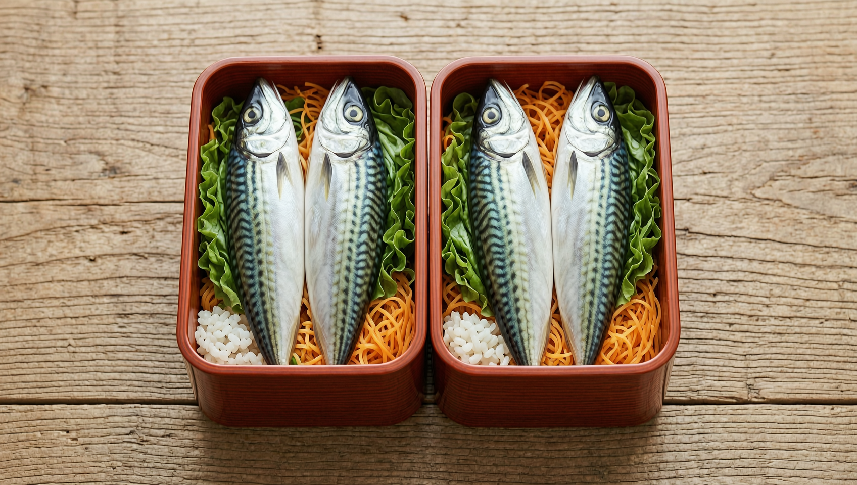 兩份鹽烤鯖魚便當