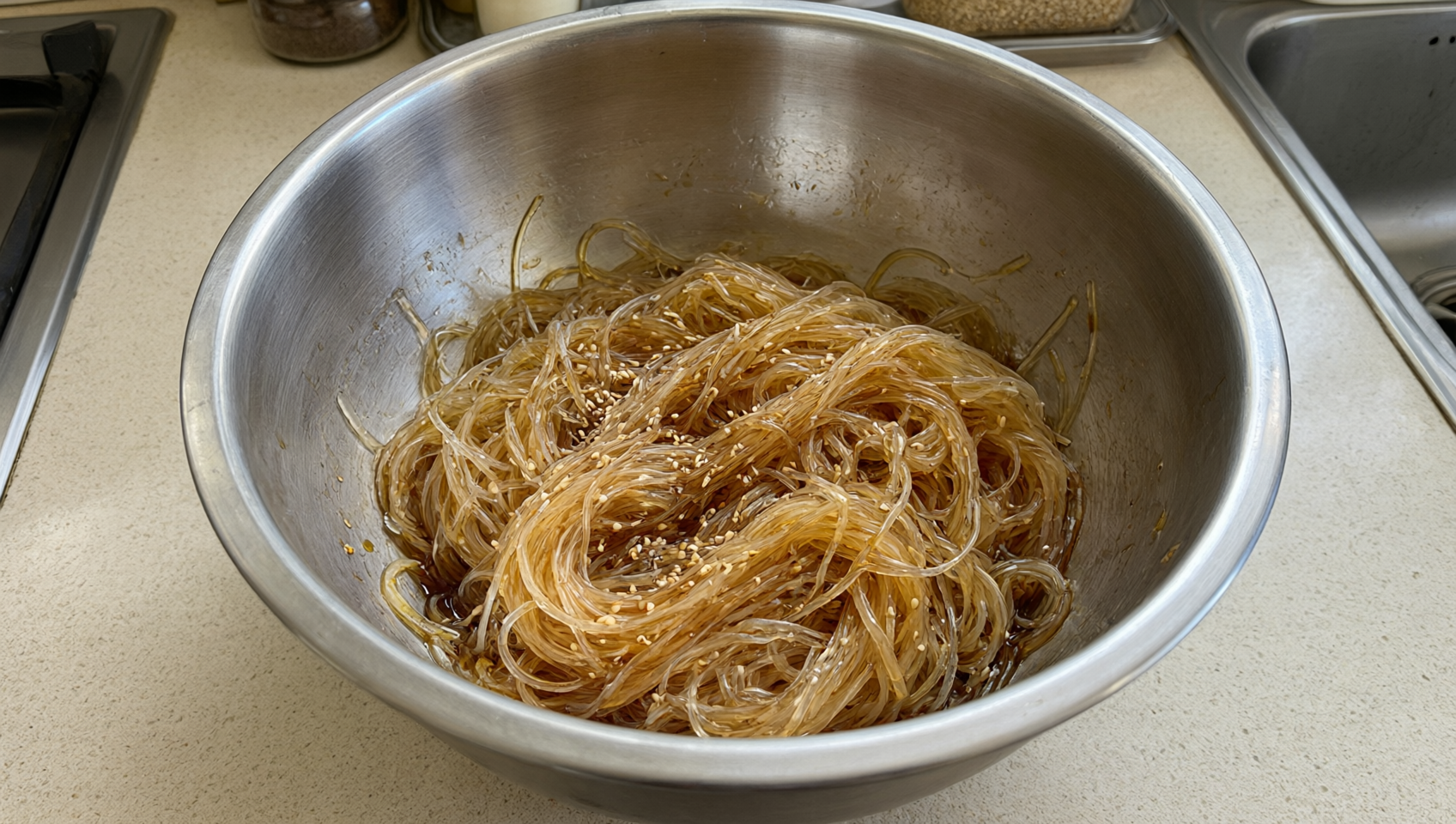 冬粉拌麻油防沾黏處理